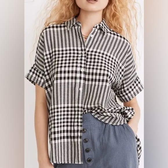 Madewell Courier Pintuck-Back Shirt in Double-Faced Plaid, small - Picture 5 of 7